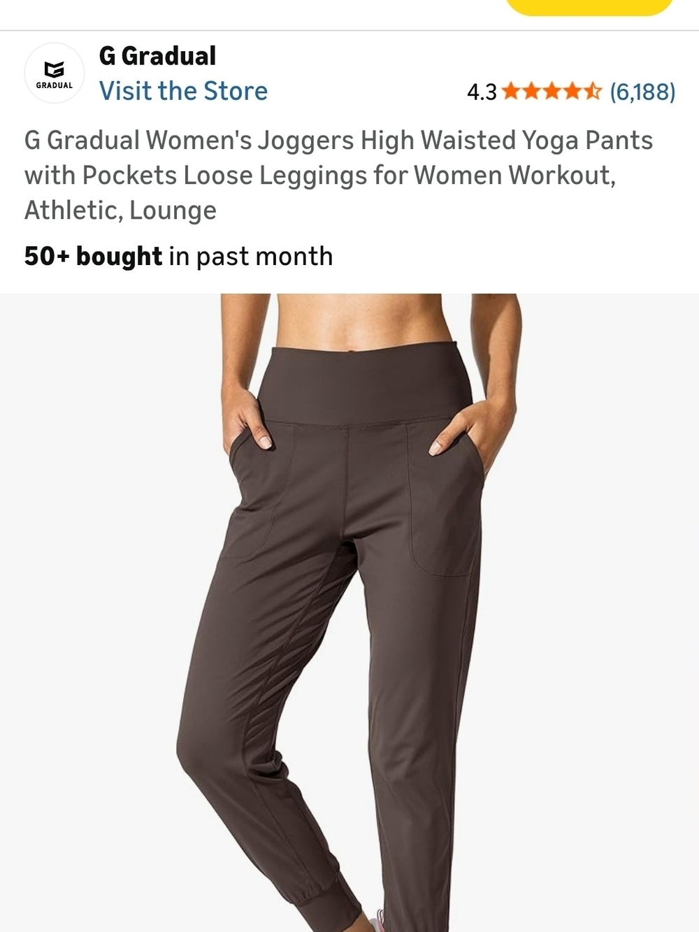 High-Waist Jogger Pants in Brown